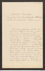 k.k. naturhistorisches Hofmuseum, Intendanzakten 1885-1896 (Hauer), Aktenzahl Z.354.b/1890, Seite 1